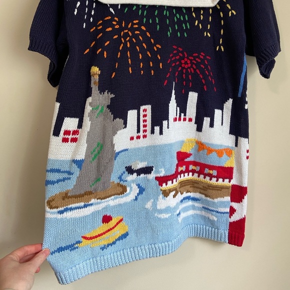 NYC Patriotic Knit Cardigan 4th of July Vintage Knit - Picture 8 of 9